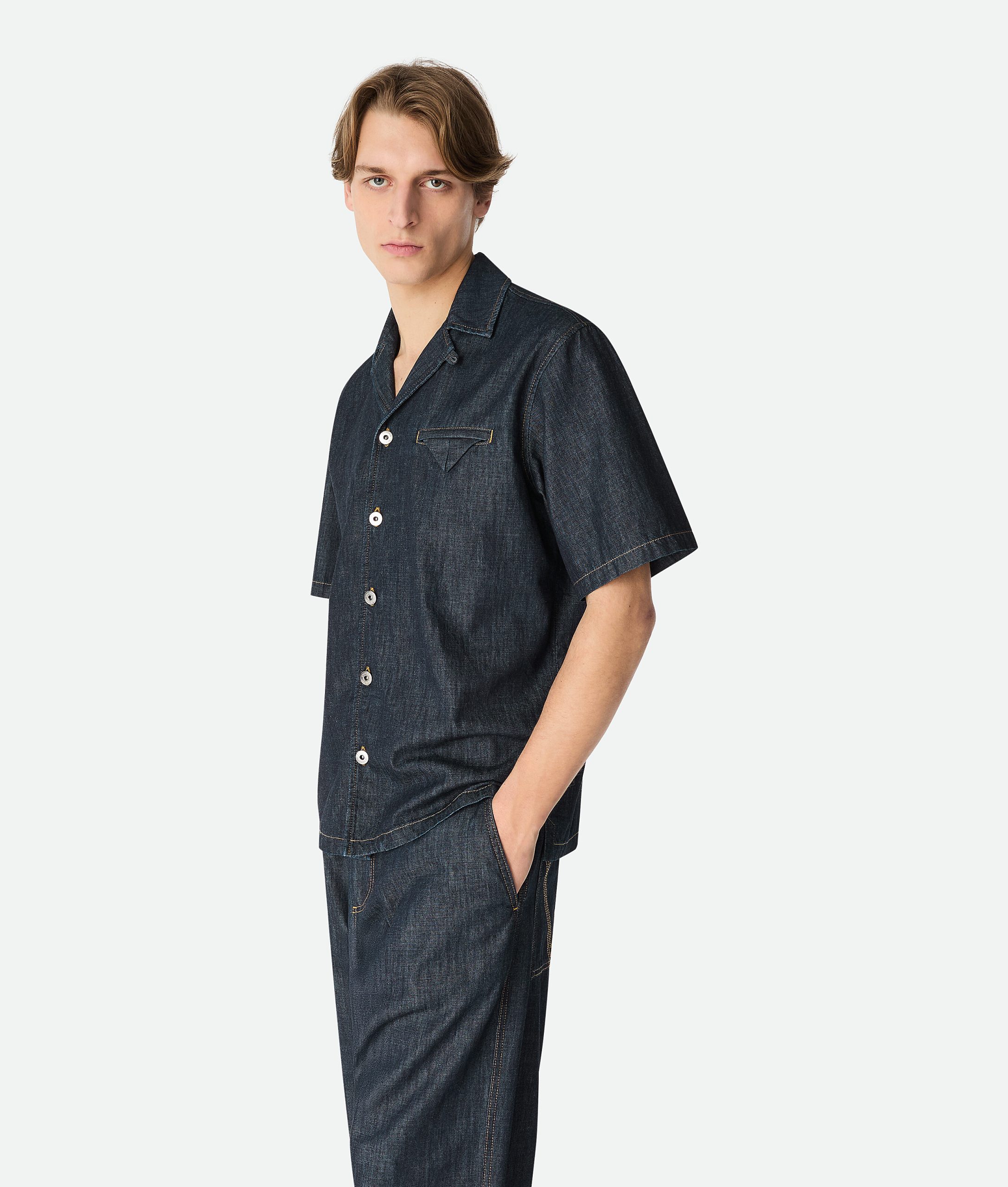 Rinsed Indigo Straight Denim Shirt - Image 2