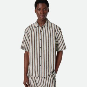 Stripe Cotton And Linen Shirt