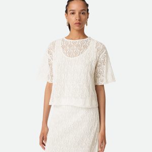 Cotton And Silk Fish Lace Top