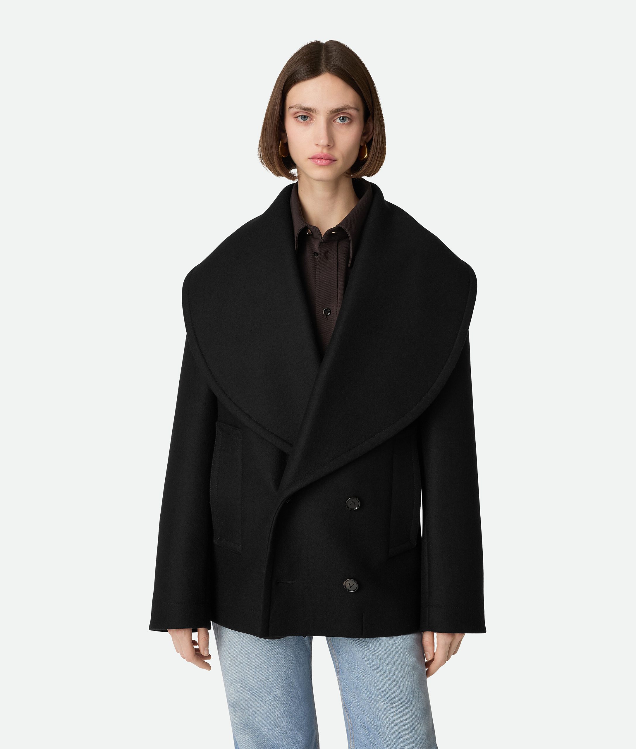 Stretch Wool Short Coat