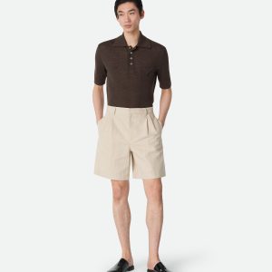 Cotton And Linen Twill Shorts