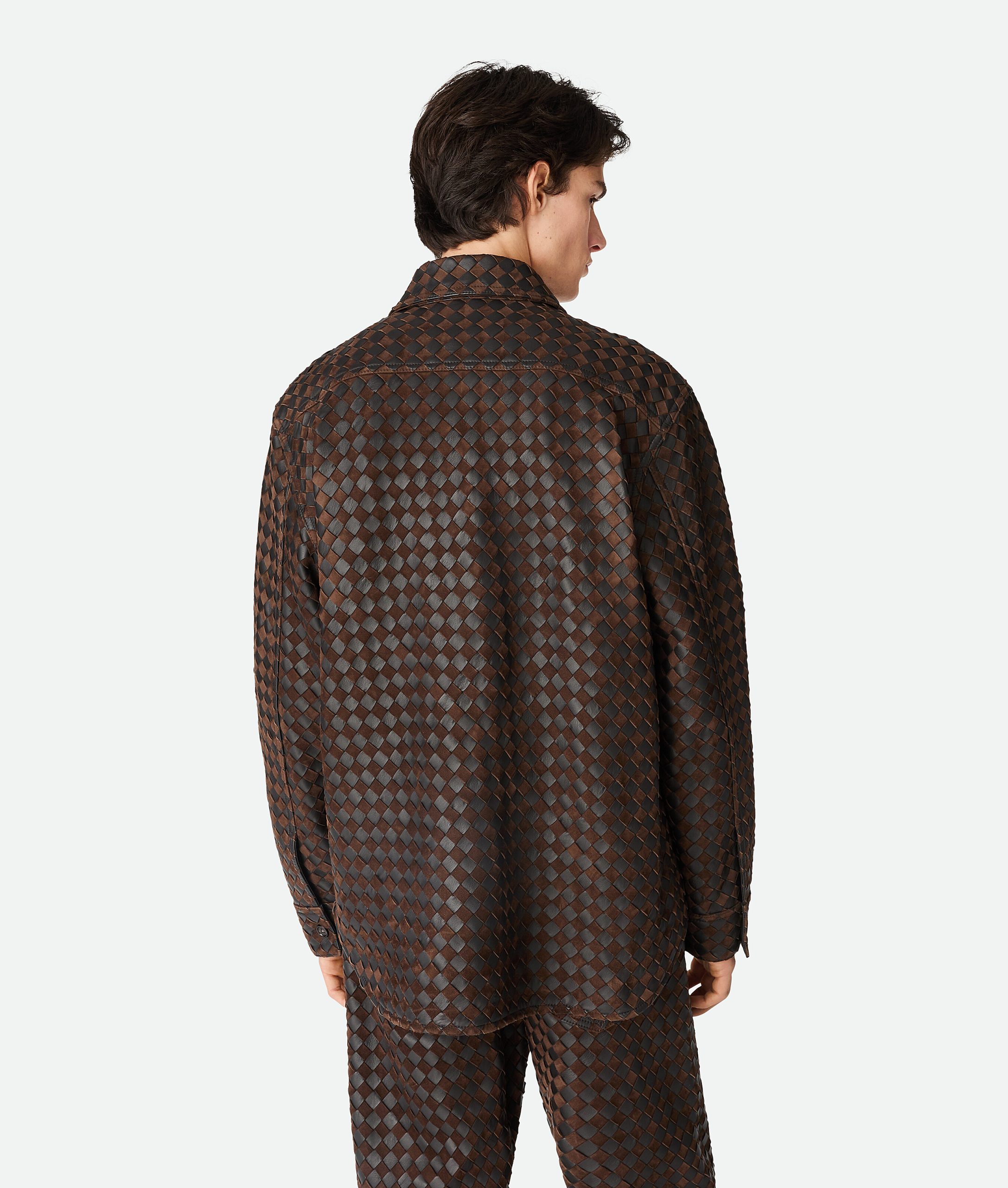 Intrecciato Leather And Suede Shirt - Image 3