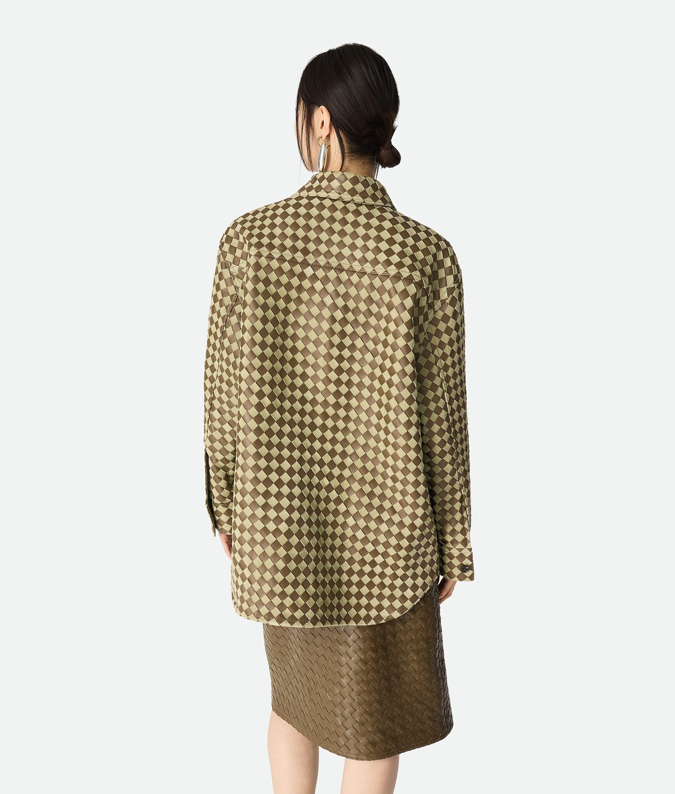 Intrecciato Leather And Suede Shirt - Image 3