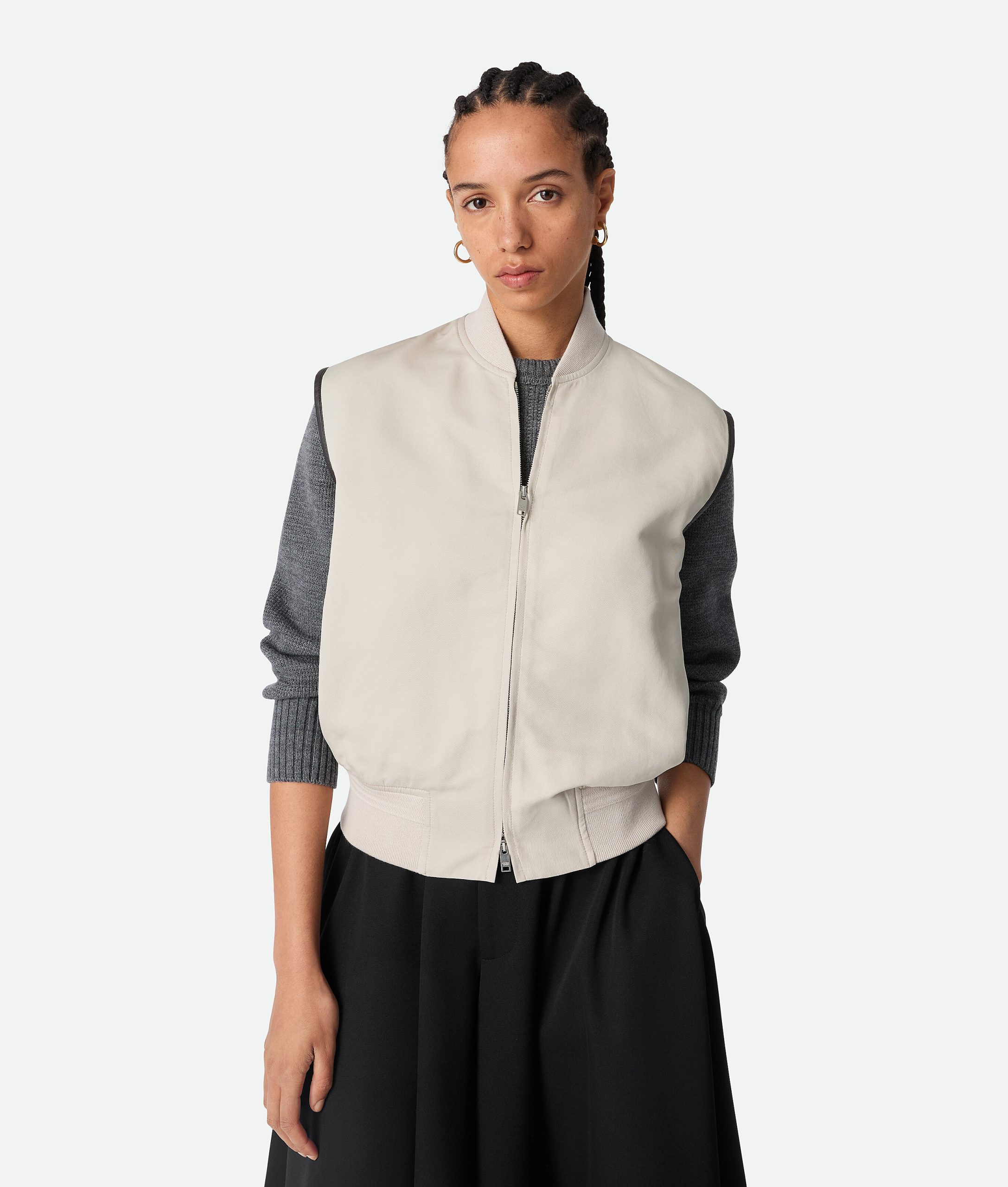 Silk And Cotton Twill Gilet
