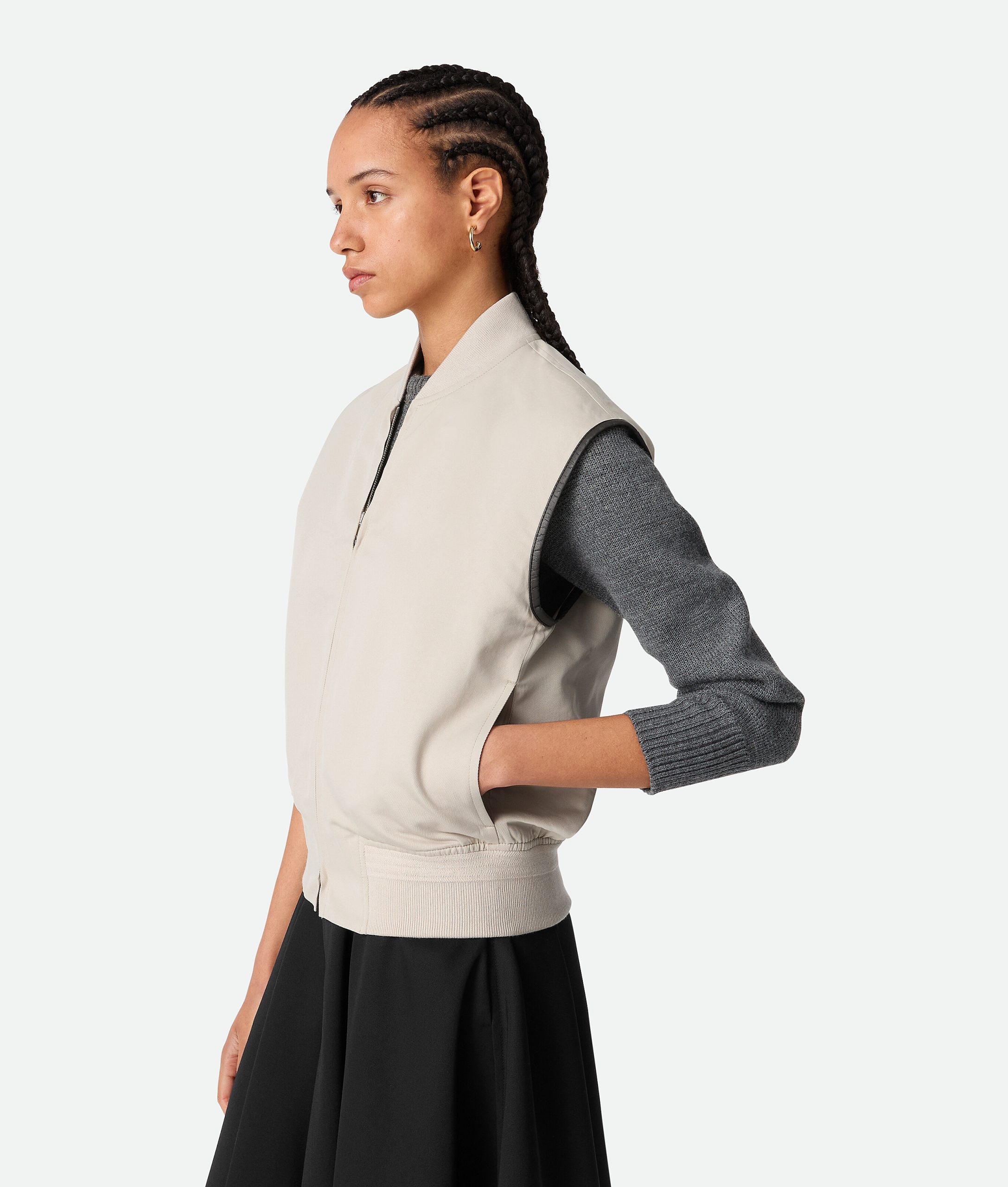 Silk And Cotton Twill Gilet - Image 2