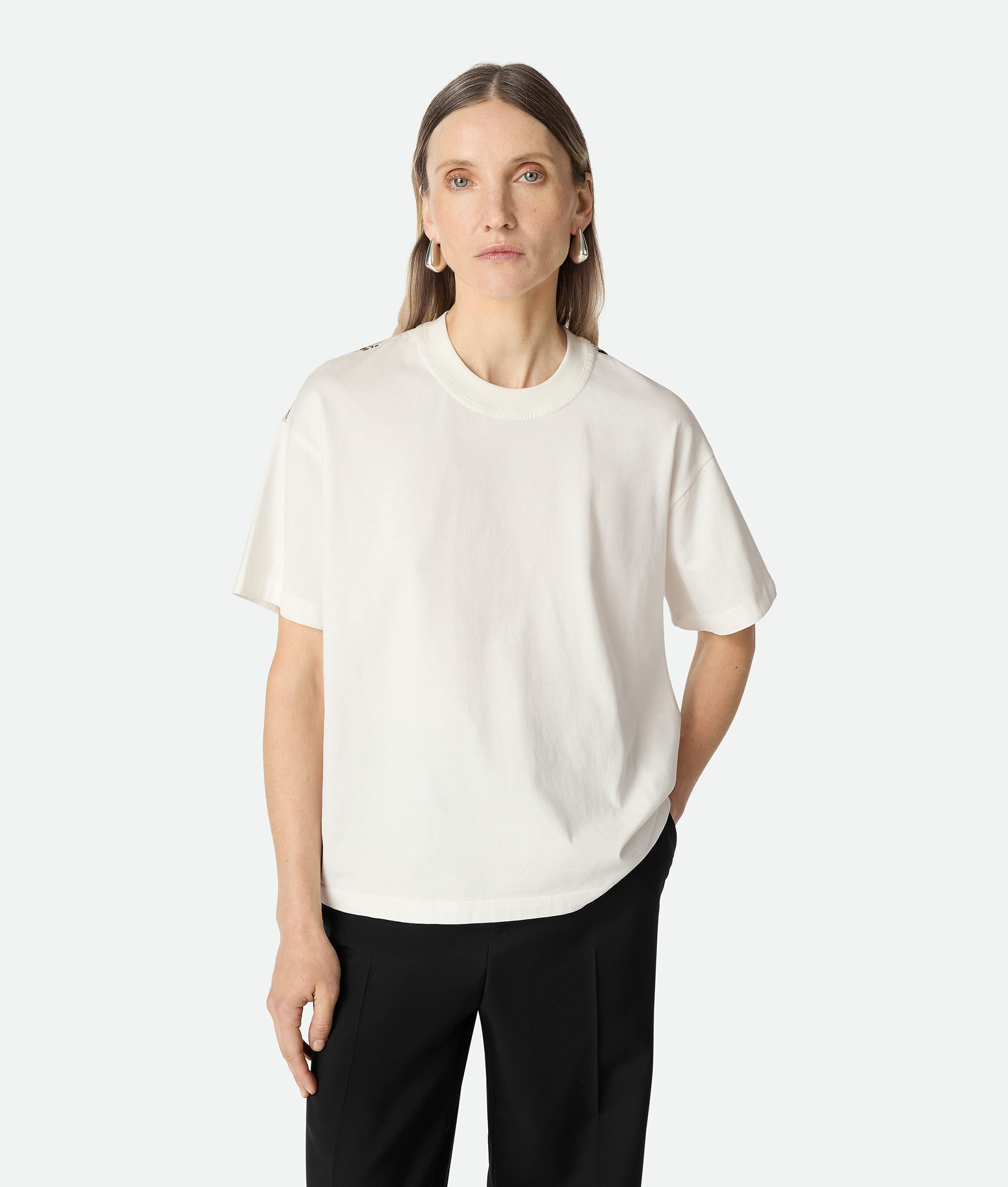 Cotton And Silk Printed T-Shirt