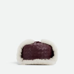 Intrecciato Leather Aviator Hat